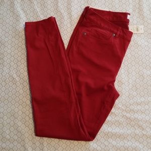 Loft Marisa fit red jean-style leggings (sz 28/6)